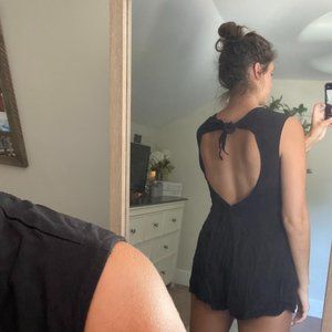 Black Romper w/ open back